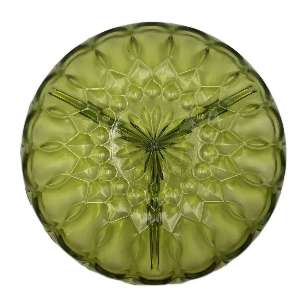 Vintage Anchor Hocking Fairfield Green Divided Relish Dish 8.5